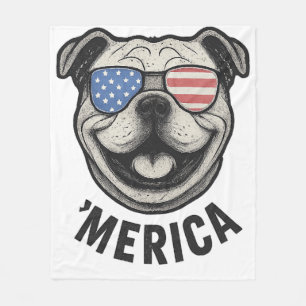 Cobertor De Velo Óculos de Sol Patriota Bulldog 'MERICA � Bandeira