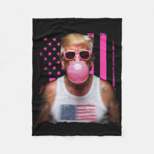 Cobertor De Velo Óculos de sol rosa chiclete Trump bandeira EUA eng