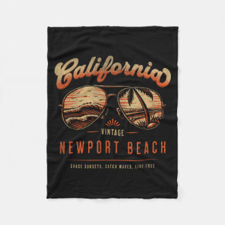 Cobertor De Velo Óculos de sol vintage Newport Beach Califórnia Pôr