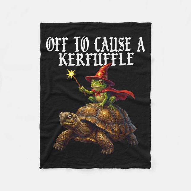 Cobertor De Velo Off To Cause A Kerfuffle Funny Whimsical Frog Wiza (Frente)