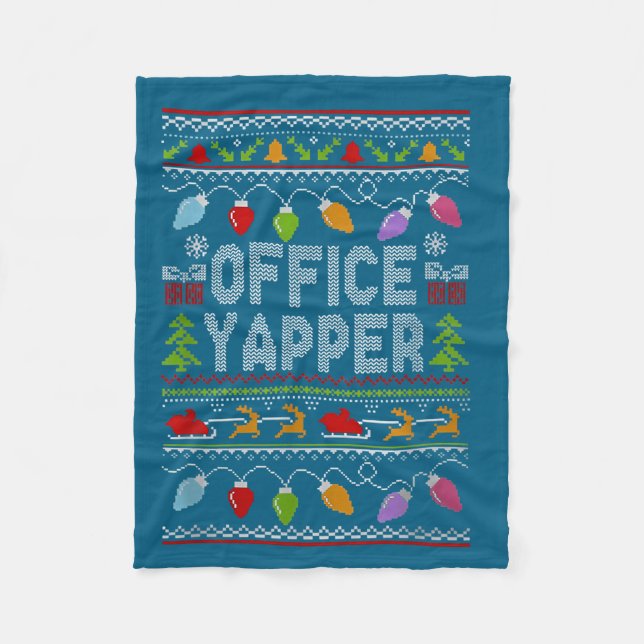 Cobertor De Velo Office Yapper Ugly Sweater Christmas  (Frente)