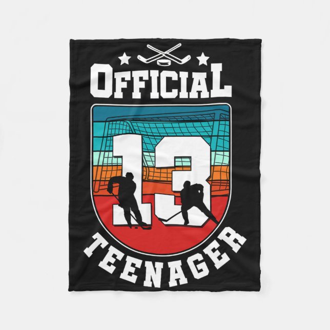 Cobertor De Velo Official Teenager 13th Birthday 13 Year Boy Hockey (Frente)
