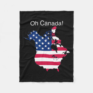 Cobertor De Velo Oh Canadá Engraçado Mapa Dos Eua 2