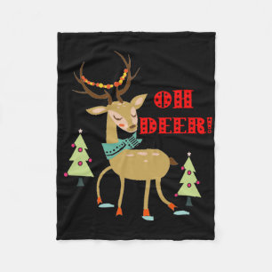 Cobertor De Velo Oh Deer! Veado de Natal Com Árvores Presentes