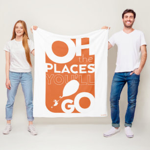 Cobertor De Velo Oh, Os Lugares Que Você Vai! Tipegrafia Laranja