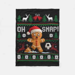 Cobertor De Velo Oh Snap Futebol Gingerbreadman Natal Xmas Feio
