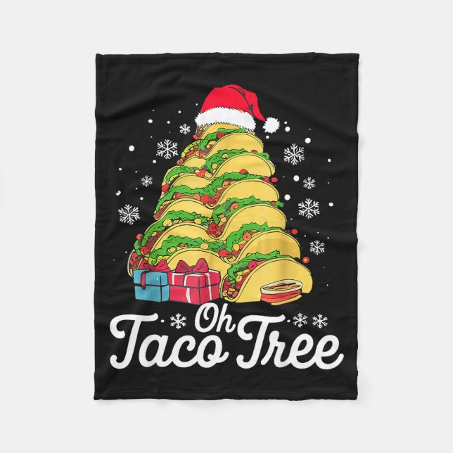 Cobertor De Velo Oh Taco Tree Christmas Cute Xmas Mexican Food Love (Frente)