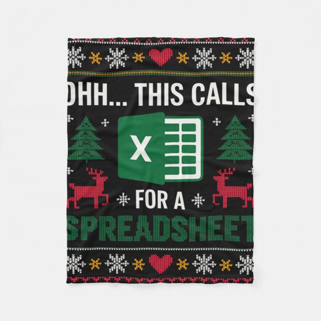 Cobertor De Velo Oh This Calls For A Spreadsheet Christmas  (Frente)
