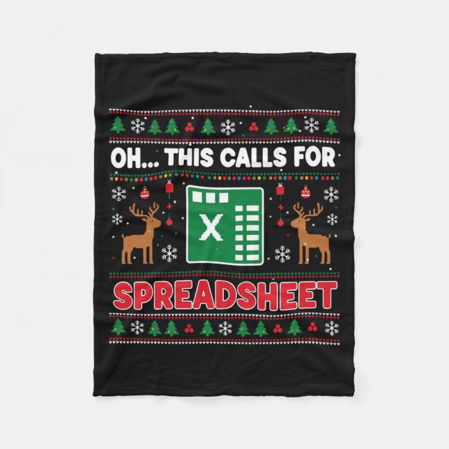 Cobertor De Velo Oh This Calls For A Spreadsheet Christmas Sweater  (Frente)