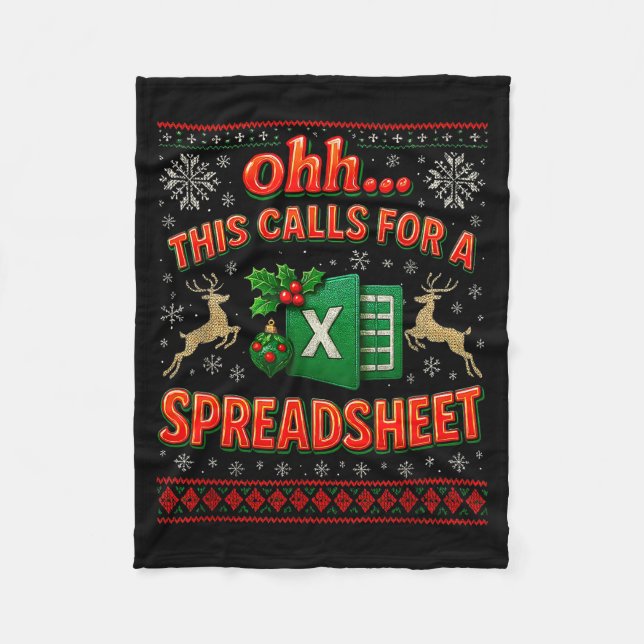 Cobertor De Velo Ohh This Calls For A Spreadsheet Funny Holiday Quo (Frente)