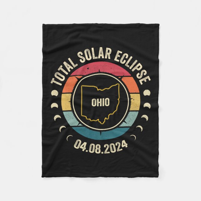 Cobertor De Velo Ohio Total Solar Eclipse 2024 American Totality Ap (Frente)