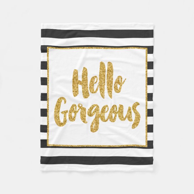 Cobertor De Velo Olá Dourada Glitter Strike, , Negra e Branca (Frente)