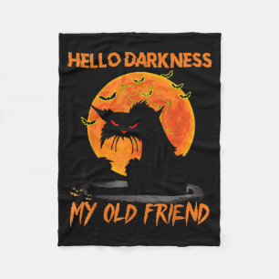 Cobertor De Velo Olá Escuridão Meu Velho Amigo Halloween Gato Preto