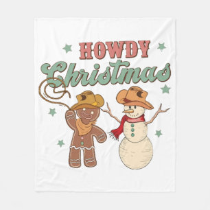 Cobertor De Velo Olá Natal Cowboy Boneco de Neve Ocidental Divertid