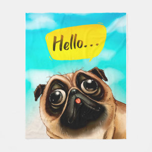 Cobertor De Velo Olá, Pug Gift Idea, Dono do Pug, Presente do Dog