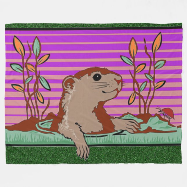 Cobertor De Velo Olá, Sombra de Groundhog. (Frente (Horizontal))