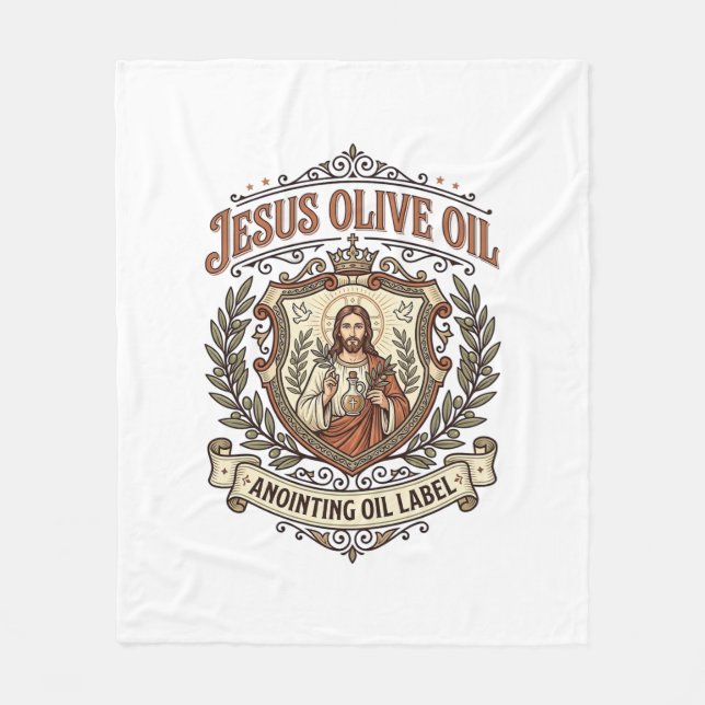 Cobertor De Velo Óleo de Oliveira Jesus Óleo de Unção Rótulo Óleo d (Frente)