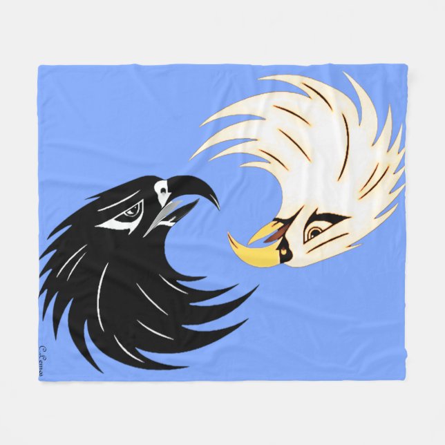 Cobertor De Velo "Olho de Águia" Fleece Blanket design - Roxo (Frente (Horizontal))