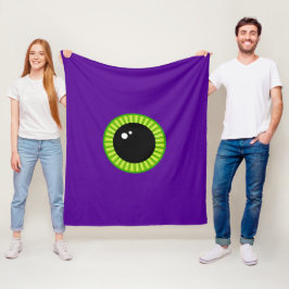 Cobertor De Velo Olho Verde Engraçado e Monstro Roxo