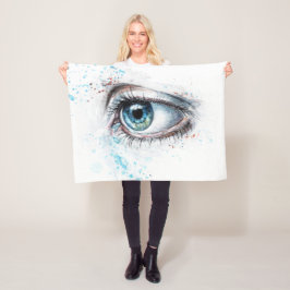 Cobertor De Velo Olhos Azuis em Choro (tristeza, simpatia e depress
