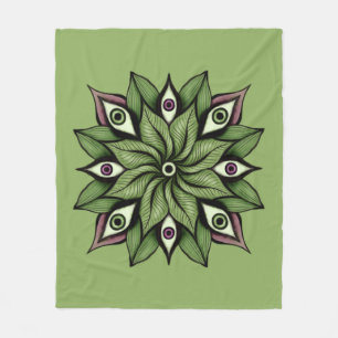 Cobertor De Velo Olhos Psicodélicos Mandala - Padrão Floral Trippy
