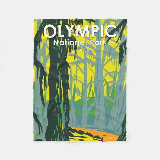 Cobertor De Velo Olimpiadas National Park Washington Hoh RainForest (Frente)