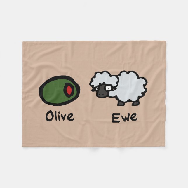 Cobertor De Velo Olive Ewe (Eu Te Amo) (Frente (Horizontal))