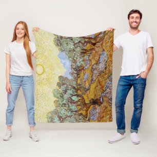 Cobertor De Velo Oliveiras com céu amarelo e sol