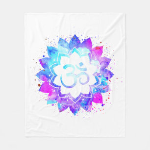 Cobertor De Velo *~* OM Flor de Lotus Rosa Púrpura Branco