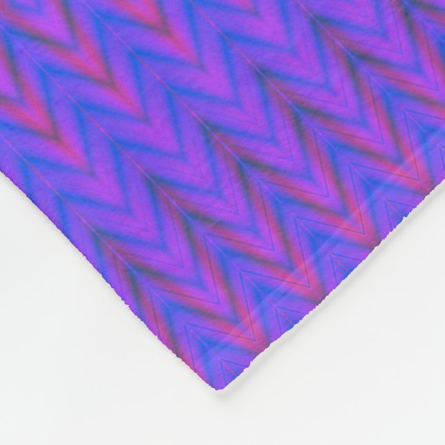 Cobertor De Velo Ombre azul e roxo Chevron (Quina)