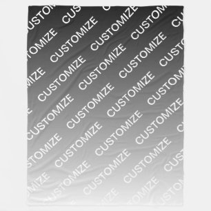 Cobertor De Velo Ombre & Padrão de Texto (cor mutável) Cinza