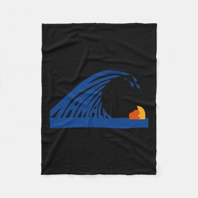 Cobertor De Velo Onda Bonita De Wave Azul Kamala Para Kamala Funny  (Frente)