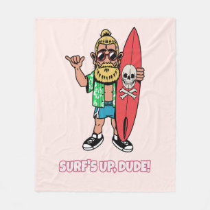 Cobertor De Velo Onda Certa, Cara! Surfista Barbudo de Desenho