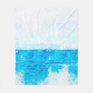 Cobertor De Velo Onda colorida abstrata mar oceano água, aquarela