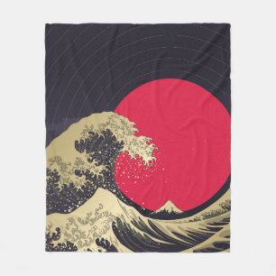 Cobertor De Velo "Onda Excelente de kanagawa". Hokusai, onda japone