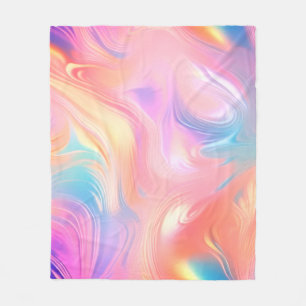 Cobertor De Velo Ondas abstratas rosa azul amarelo neon na moda