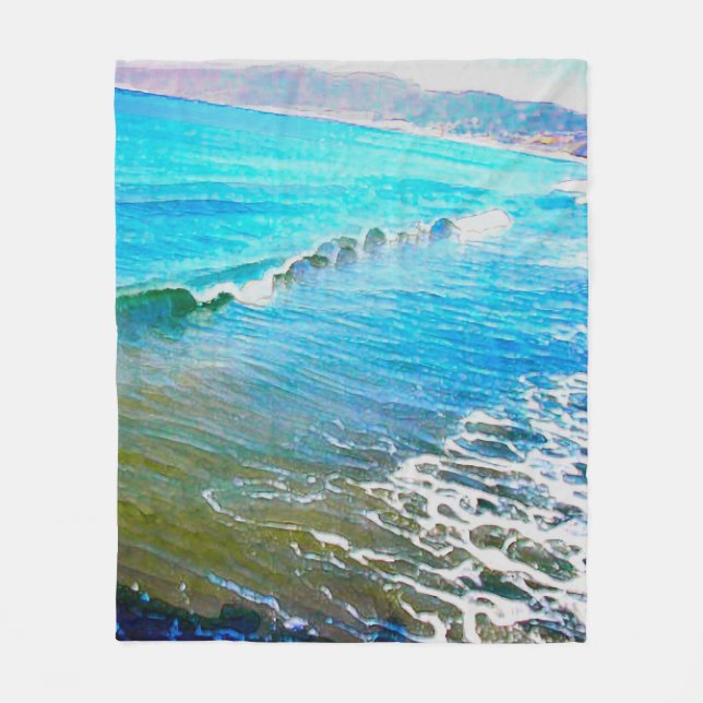Cobertor De Velo Ondas em Aquarela  (Frente)