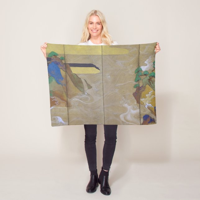 Cobertor De Velo Ondas em Matsushima (Esquerda), Tawaraya Sotatsu (In Situ)