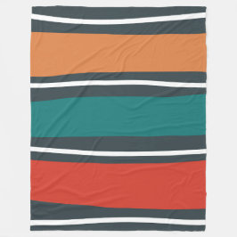 Cobertor De Velo Ondas retro brancas vermelhas do terracotta azul