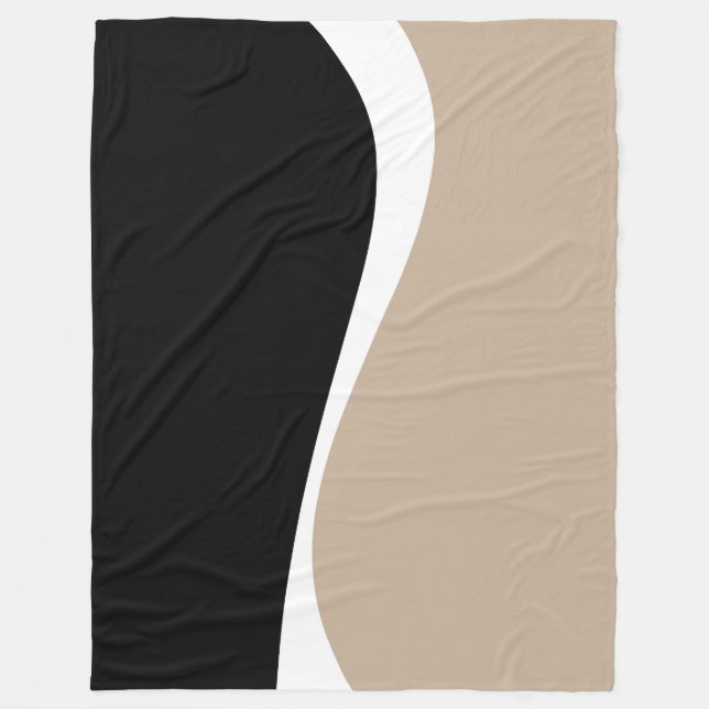 Cobertor De Velo Ondas Simples 2 - Taupe, Preto e Branco (Frente)