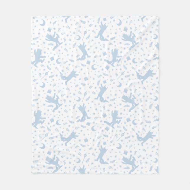 Cobertor De Velo Onde o Wild Things Blue Floral (Frente)