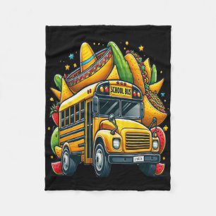 Cobertor De Velo Ônibus escolar Tacos Crianças Mulheres Mulheres Ci