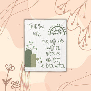 Cobertor De Velo Oração Cristã para Crianças Verde-Oliva