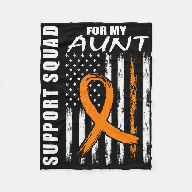Cobertor De Velo Orange Ribbon Aunt Leukemia Awareness Usa Flag Can (Frente)