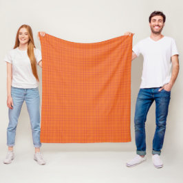 Cobertor De Velo Orange Tartan Pattern Fleece Blanket