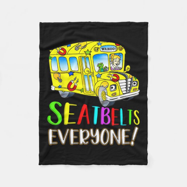 Cobertor De Velo Orgulho de Trabalho do Barramento Escolar Mágico D (Frente)