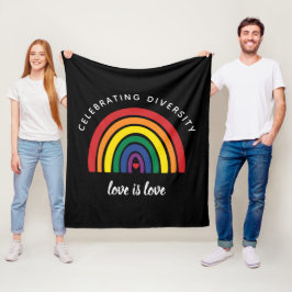 Cobertor De Velo Orgulho Gay LGBT Celebrando a Diversidade O Amor é