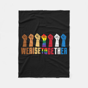 Cobertor De Velo Orgulho Gay LGBT Levantamos Juntos Punho Vidas Neg