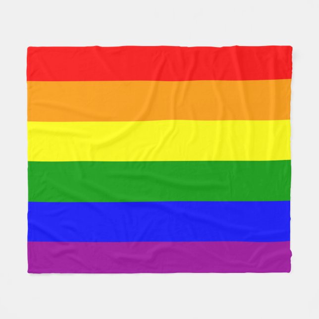 Cobertor De Velo Orgulho gay Rainbow Flag (Frente (Horizontal))