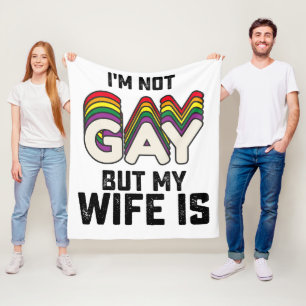 Cobertor De Velo Orgulho LGBT Não Sou Gay Mas Minha Esposa É